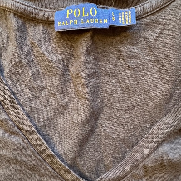 Black V-Neck T-Shirt, Size L - Picture 3 of 3